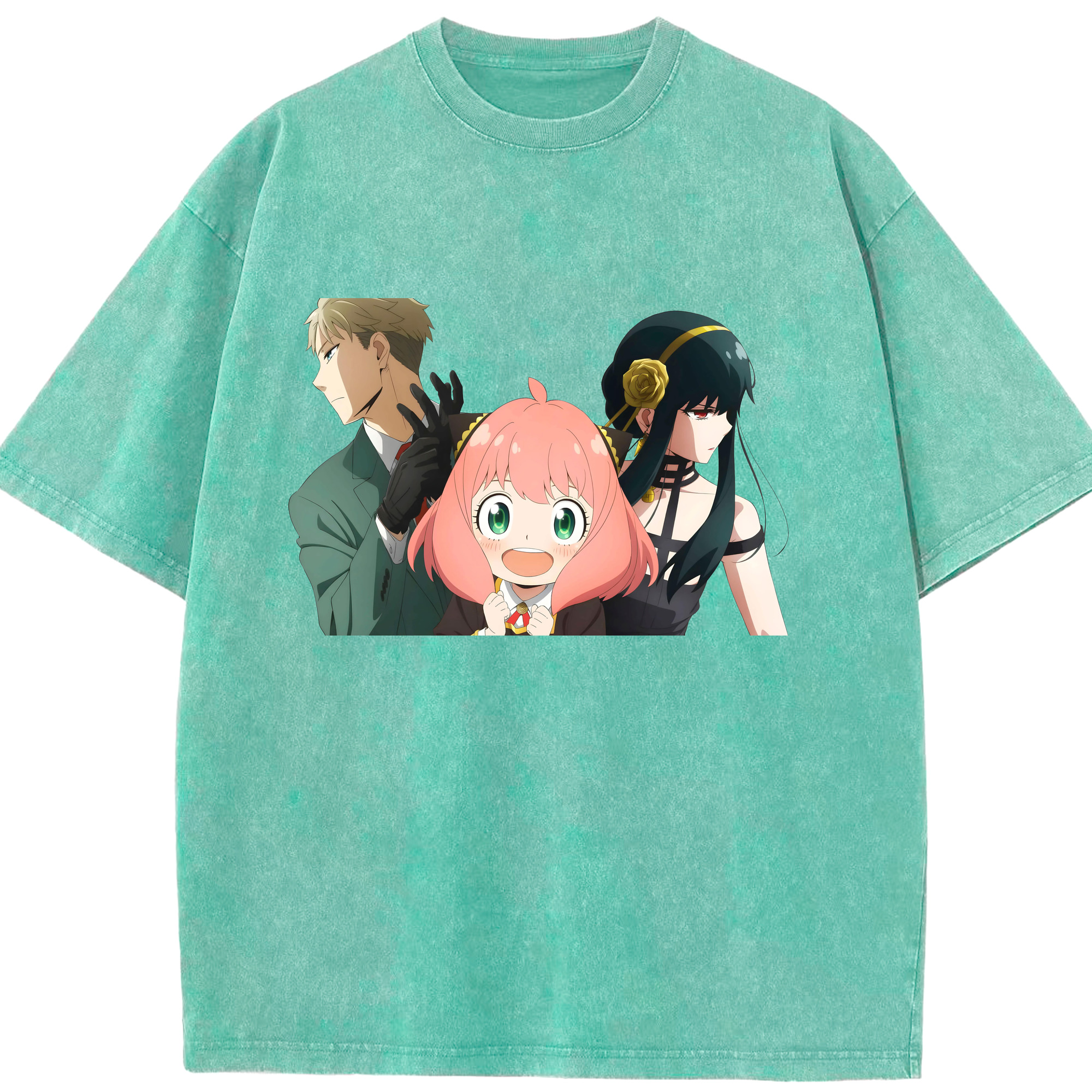 （画像用） SPY×FAMILY间谍家家酒 綿100% ヴィンテージ風 半袖Tシャツ（フロントプリント）